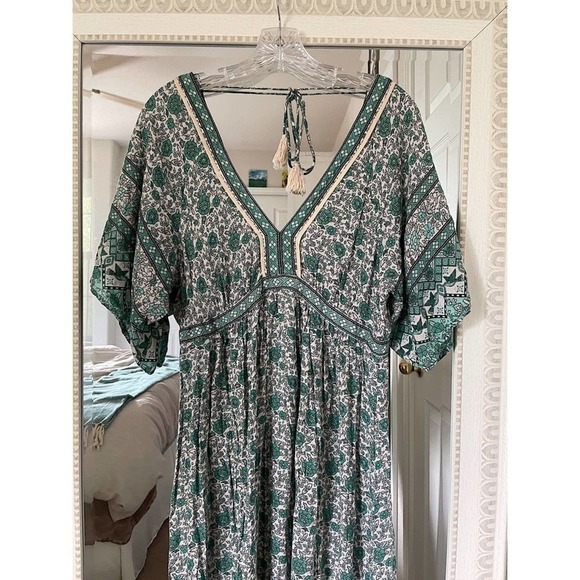 Spell Kombi Folk Dress in Sage - Picture 10 of 16